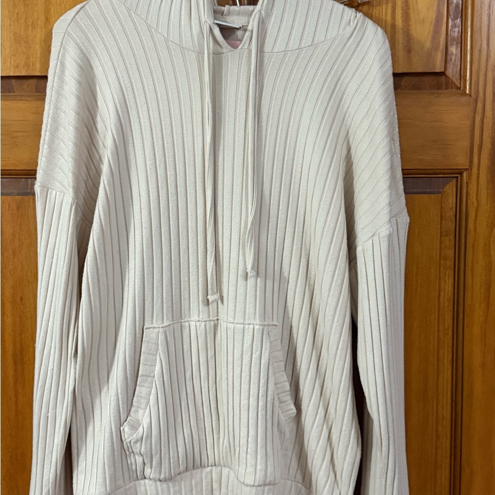 Sonoma Beige Ribbed Hoodie